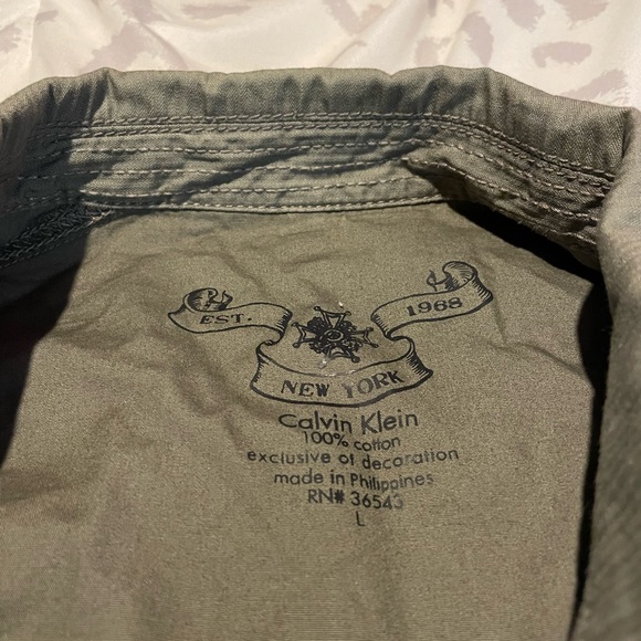 Men’s army green Calvin Klein jacket size L - Picture 3 of 5